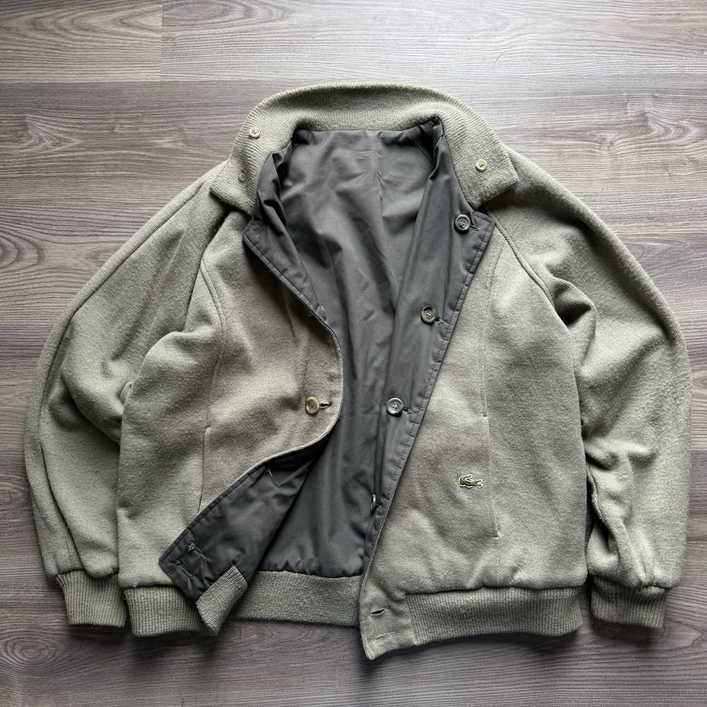 Vintage Lacoste‎ Izod Reversible Knit Cardigan Nylon Windbreaker Jacket L